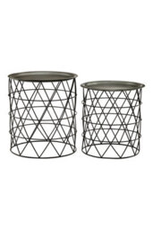 Orsina Set Of Two Templar Zinc And Black Iron Tables - thumbnail 1