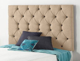 "Somnior Beds Premier 6Ft Super King Divan Bed Base With 30"" Tufted Headboard - Plush Velvet, Beige - 2 Drawer" - thumbnail 2
