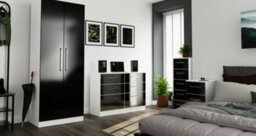 Chester 6 Drawer Wide Chest In Black & White (Ready Assembled) - thumbnail 2