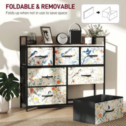 7-Drawer Chest Of Drawers Fabric Dresser White - thumbnail 4