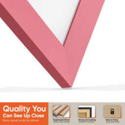 "AK Frames 25X17"" Pink Modern Vinyl Record Frame With White Mount For 12 Inch Lp Cover & Disc - Overlapped Design" - thumbnail 3