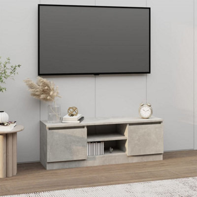 Berkfield Tv Cabinet With Door Concrete Grey 102X30X36 Cm - image 1