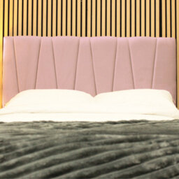 "Urban Textures - Vallor Luxury 26"" High Velvet Fabric Upholstered Headboard - Pink" - thumbnail 1