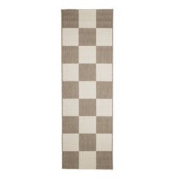 Melrose Eden County Chequered Indoor Outdoor Natural 1mm Pile Height Area Runner Rug - 67/200Cm - thumbnail 5