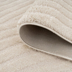 Loomed Cream Beige Groove Velvety Soft Rug 120X170Cm - thumbnail 3