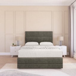 "Sloomy 4Ft6 Monaco Divan Bed Base Pewter Dumfries ,no Drawers, 12"" Footboard & 26"" Struts Headboard - Double" - thumbnail 2