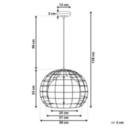 Wyld And Coco Coppercrest 128Cm Industrial Copper Pendant Lamp With Black Cage Shade, Iron Ceiling Light - thumbnail 4