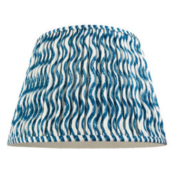 Loops Elegant Marlin Blue 40Cm Tapered Cylinder Lamp Shade - Handcrafted Pleated Design For Stylish Interiors - thumbnail 5