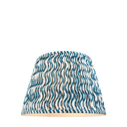 Loops Elegant Marlin Blue 40Cm Tapered Cylinder Lamp Shade - Handcrafted Pleated Design For Stylish Interiors - thumbnail 1