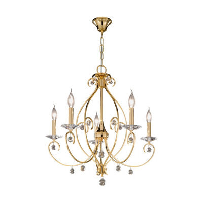 Luminosa Lighting Luminosa Carat Crystal Multi Arm Chandeliers 5 Light 24 Carat Gold - image 1