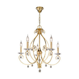 Luminosa Lighting Luminosa Carat Crystal Multi Arm Chandeliers 5 Light 24 Carat Gold - thumbnail 1