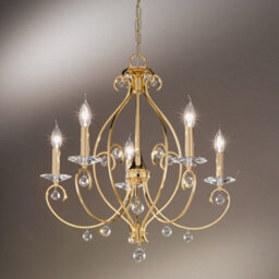 Luminosa Lighting Luminosa Carat Crystal Multi Arm Chandeliers 5 Light 24 Carat Gold - thumbnail 2