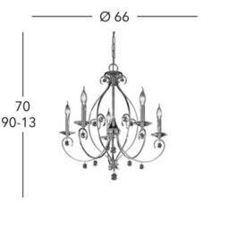 Luminosa Lighting Luminosa Carat Crystal Multi Arm Chandeliers 5 Light 24 Carat Gold - thumbnail 4