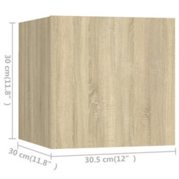 Berkfield 4 Piece Tv Cabinet Set Sonoma Oak Engineered Wood - thumbnail 7
