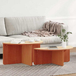 Berkfield Coffee Table 2 Pcs Wax Brown 79 X 39.5 X 40 Cm Solid Pine Wood - thumbnail 4