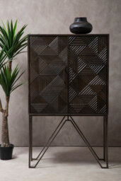 Orsina Handcrafted Cabinet, Mango Wood Constructed Storage Cabinet, Durable Design Sideboard Cabinet For Bedroom - thumbnail 2