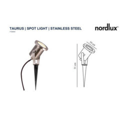 Nordlux Taurus Outdoor Stainless Steel Spot Light Adjustable Head Silver,mains - thumbnail 3