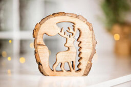 Christmas Reindeer Wooden Ornament - thumbnail 4
