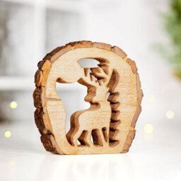 Christmas Reindeer Wooden Ornament