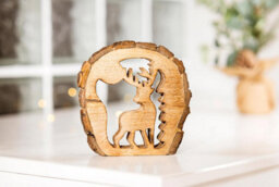 Christmas Reindeer Wooden Ornament - thumbnail 3