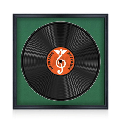 "16X16"" Black Classic Vinyl Record Frame With Emerald Mount For 12 Inch Lp Disc - Ak Frames" - image 1