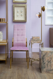 Orsina Minimalistic Faux Marble Stool,contemporary Kitchen Bar Seat,durable Wooden Bar Stool, Decorative Seat - thumbnail 3