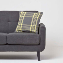 Homescapes Grey & Yellow Tartan Pattern Cushion Cover, 45 X 45 Cm - thumbnail 2