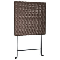 Berkfield 3 Piece Folding Bistro Set Brown Poly Rattan - thumbnail 7