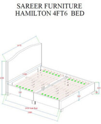 Sareer Furniture Hamilton Bed, Upholstered Bed Frame With Headboard, Bed In A Box - thumbnail 7