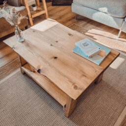 L110Xw60Xh45 Lotti Live / Waney Edge Coffee Table With Shelf - thumbnail 2