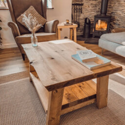 L110Xw60Xh45 Lotti Live / Waney Edge Coffee Table With Shelf - thumbnail 6