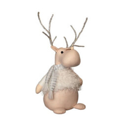 Samuel Alexander 52Cm Battery Operated Plush White Christmas Reindeer With Led Lit Antlers - thumbnail 9