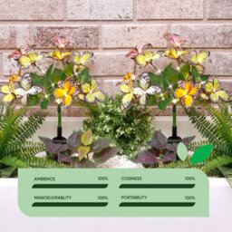 Gardenwize Pack Of 2 Solar Butterfly Stake Lights Colour-Changing Led Garden Border Path Lights - thumbnail 5