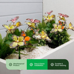 Gardenwize Pack Of 2 Solar Butterfly Stake Lights Colour-Changing Led Garden Border Path Lights - thumbnail 3