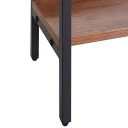 Beliani 6-Tier Open-Back Bookcase Dark Brown Wood-Look Mdf With Black Metal Frame, W120 X D27 X H180Cm - thumbnail 6