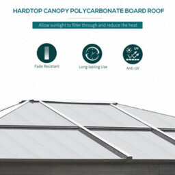 Outsunny 3 X 3.6M Hardtop Gazebo Canopy With Mosquito Netting And Curtains - thumbnail 4