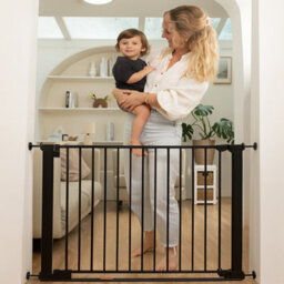 Safetots Safestep Gate, Black, 68Cm - 75Cm, Extra Low Walkthrough, Pressure Fit Safety Gate, Baby Gate For Stairs And Doors - thumbnail 8