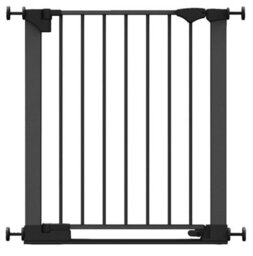 Safetots Safestep Gate, Black, 68Cm - 75Cm, Extra Low Walkthrough, Pressure Fit Safety Gate, Baby Gate For Stairs And Doors