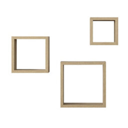Spot On Dealz Cali Wall Floating Cube Box Shelf/shelves Set Of 3 Wall Hanging Display Shelving Unit-Oak - thumbnail 3