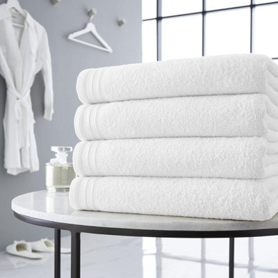 Gc Gaveno Cavailia 4 Pack Wilsford Supreme Bath Sheet White Highly Absorbent Egyptian Cotton Towel Set - image 1