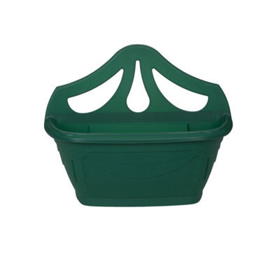 42Cm Wall Hanging Planter Plastic Venetian Flower Pot Forest Green Garden Basket - image 1