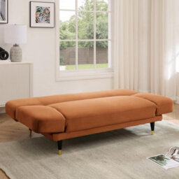Home Detail Silas Clic-Clac Sofa Bed With Wooden Metal-Tipped Legs, White Boucle - thumbnail 2