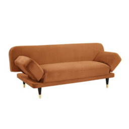 Home Detail Silas Clic-Clac Sofa Bed With Wooden Metal-Tipped Legs, White Boucle - thumbnail 4