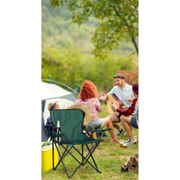 Green-Set Of 2 Folding Camping Chair Portable Patio Garden Fishing Outdoor Beach Seat - thumbnail 3
