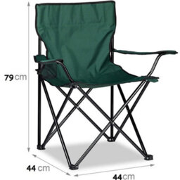 Green-Set Of 2 Folding Camping Chair Portable Patio Garden Fishing Outdoor Beach Seat - thumbnail 2