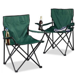 Green-Set Of 2 Folding Camping Chair Portable Patio Garden Fishing Outdoor Beach Seat - thumbnail 1