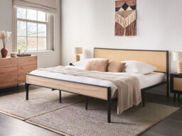 Beliani Bed Pe Rattan Avanton 180 X 200 Cm (Eu Super King) Black - thumbnail 2