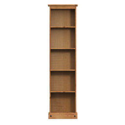 Mercers Furniture Corona Tall Narrow Bookcase Slim Large Display Storage Solid Wood Pine With Mexican Styling Wooden - thumbnail 3
