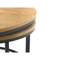 Julian Bowen Bellini Round Nesting Coffee Table - Oak - thumbnail 6