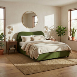Furniturebox Uk Mabel Green Velvet Ottoman Double Bed Frame - thumbnail 1